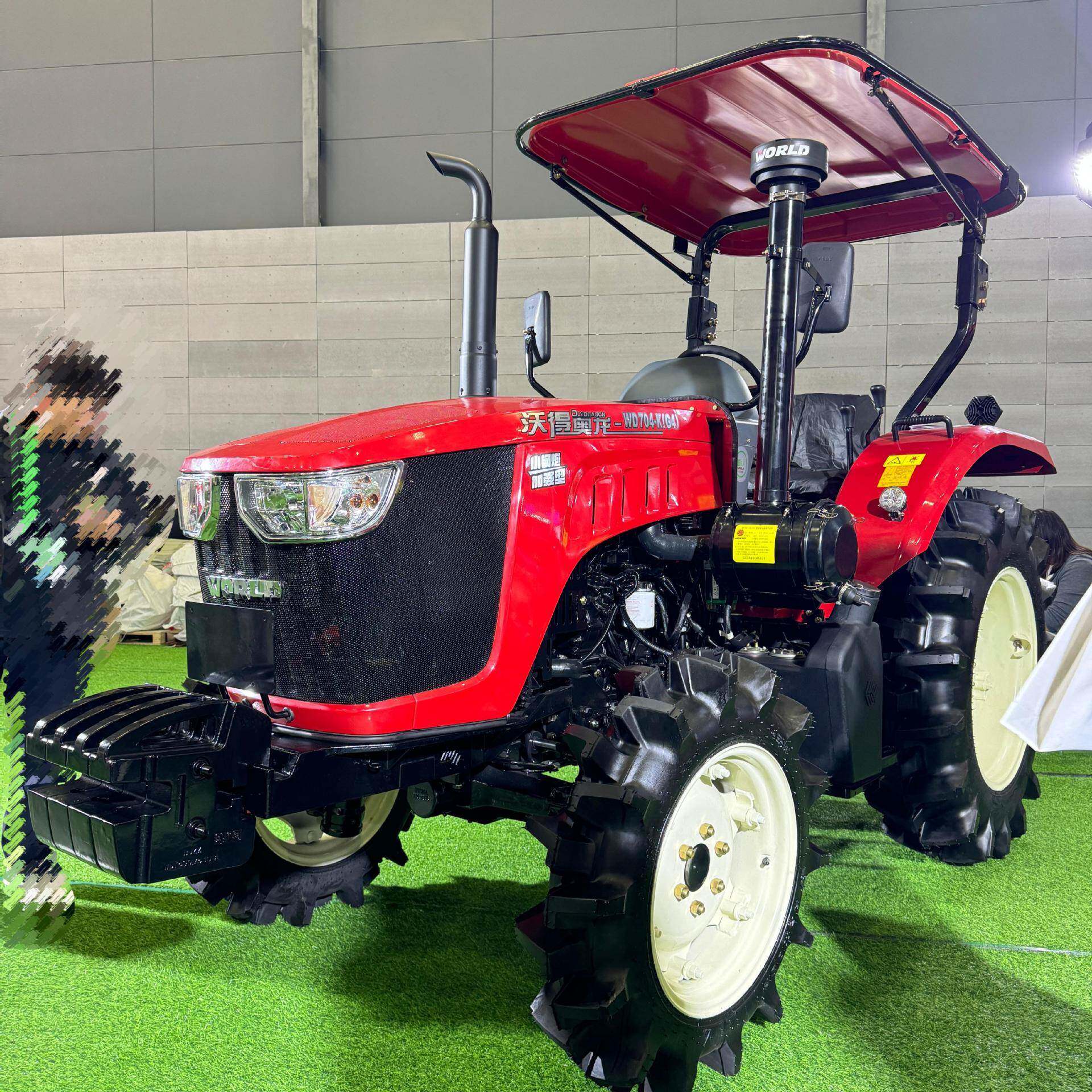 沃得奥龙704加大后桥农用水旱两用旋耕犁地四驱旋耕机轮式拖拉机