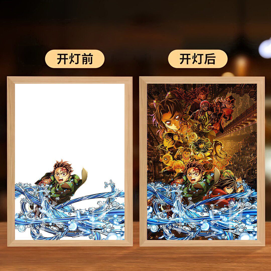 【鬼灭之刃】灯光画周边吾妻善逸宿舍摆台led小夜灯房间相框小夜