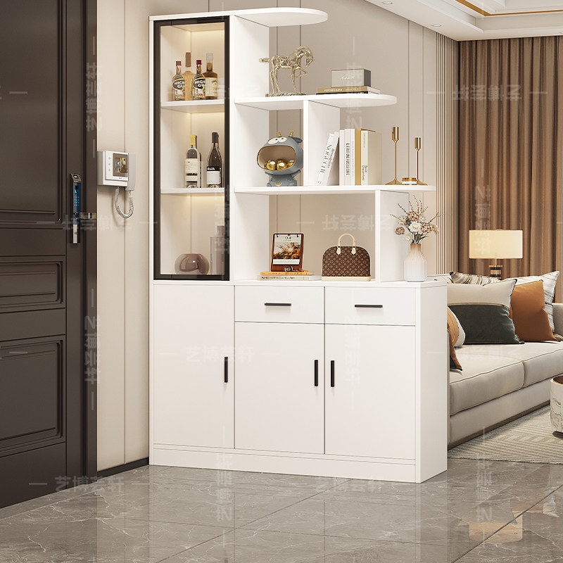 全友家居实木玄关柜鞋柜一体入户正对门2025新款轻奢酒柜客厅屏风