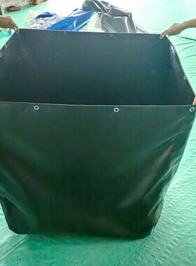 帆布鱼池黑色加厚刀刮布鱼池黑色包边打孔鱼池不带支架帆布鱼池。