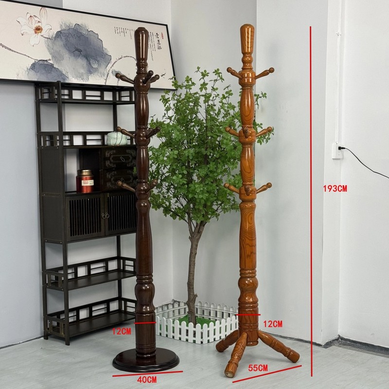 【全新升级重量款】加大加粗蜡木衣帽架全实木落地式挂衣架客厅卧