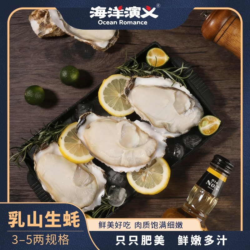 海洋演义 乳山生蚝（3-5两/个）9斤