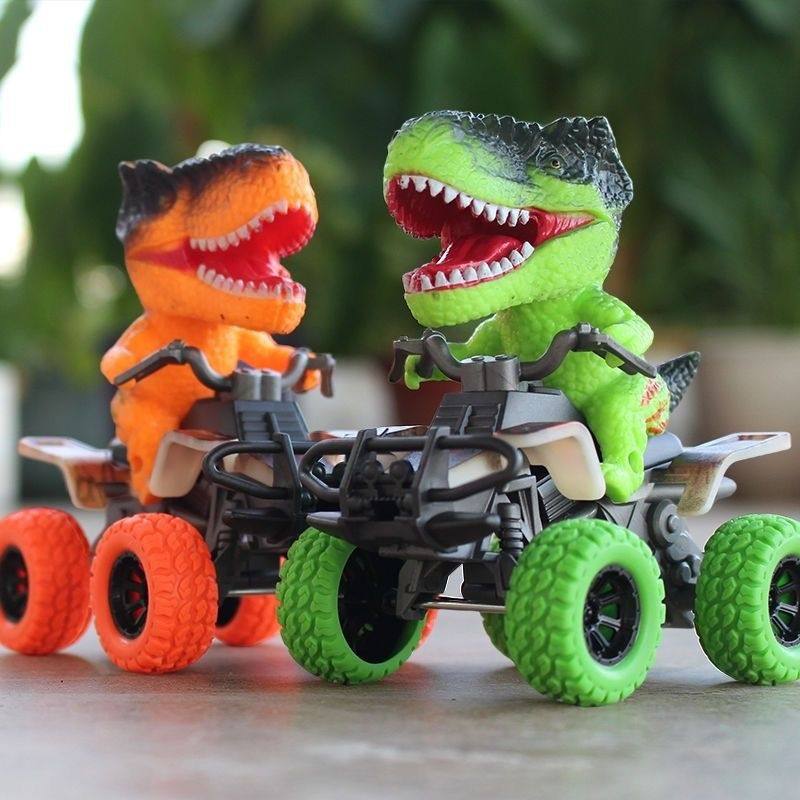 高级恐龙玩具霸王龙恐龙玩具沙滩车涂色男孩子动物摩托儿童惯性车