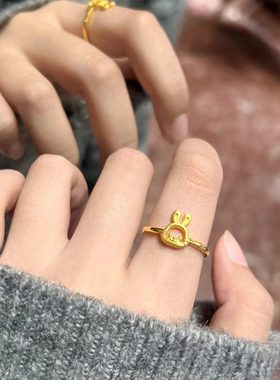 本命年必入款！实体同款兔叽兔子戒指女可爱个性镀金精品不掉色