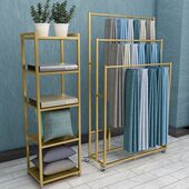 窗帘吊卡展示架家纺布艺置物架落地式 移动陈列架布料样品展会架子