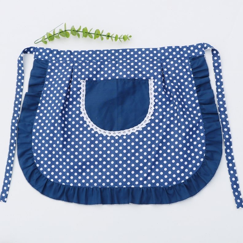 围裙 厨房 防水防油 女士蓝花围裙半身围裙女 半截短围裙 短款