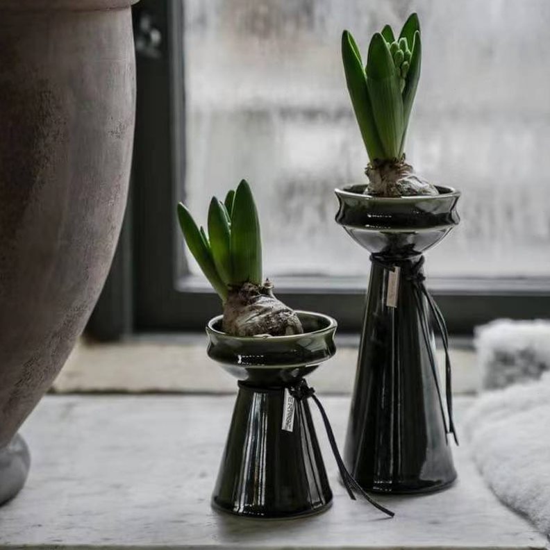 Ernst风信子花瓶深绿色窑变