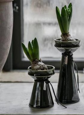 Ernst风信子花瓶深绿色窑变