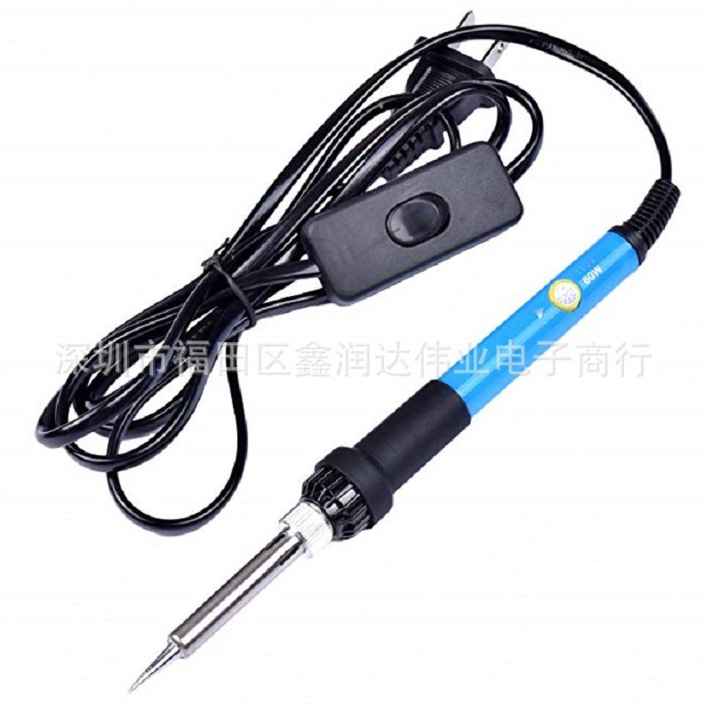 12件套蓝色带开关电烙铁可调温烙铁套装烙铁头110V/220V 工具盒