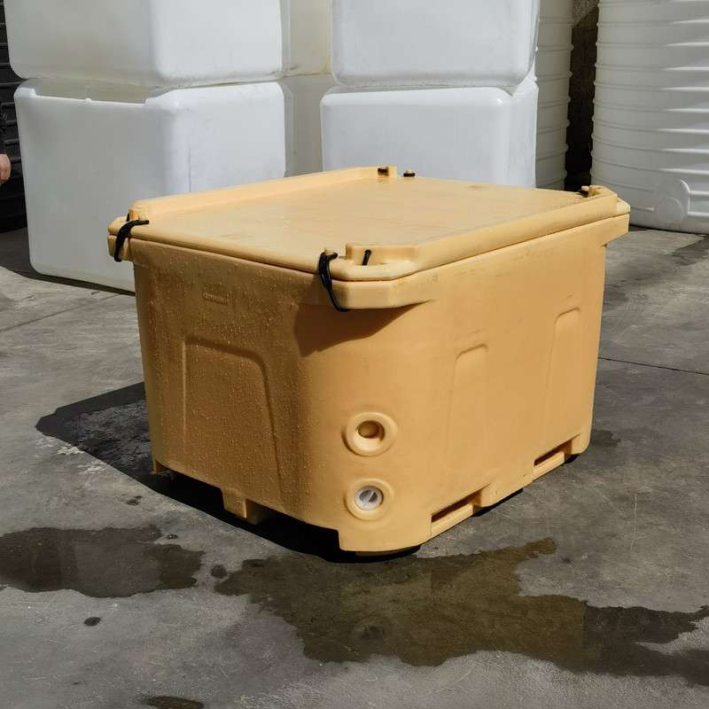 华社双层保温箱660L水产海鲜活渔虾冰桶滚塑异形加工汤桶保温桶