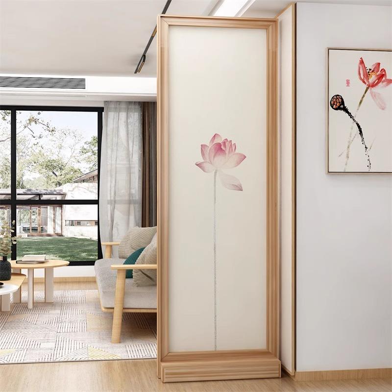 中式屏风隔断客厅简约现代玄关入户进门客厅轻奢软隔断遮挡小户型