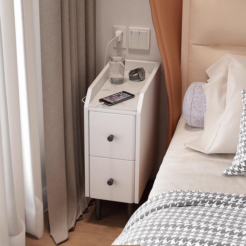 极窄床头柜小型替代20cm30公分床边柜卧室简约现代缝隙岩板收纳柜