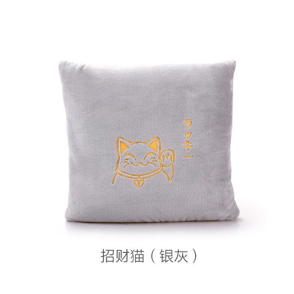 卡通抱枕被子两用汽车靠垫珊瑚绒沙发办公室午睡枕V头空调毯子定