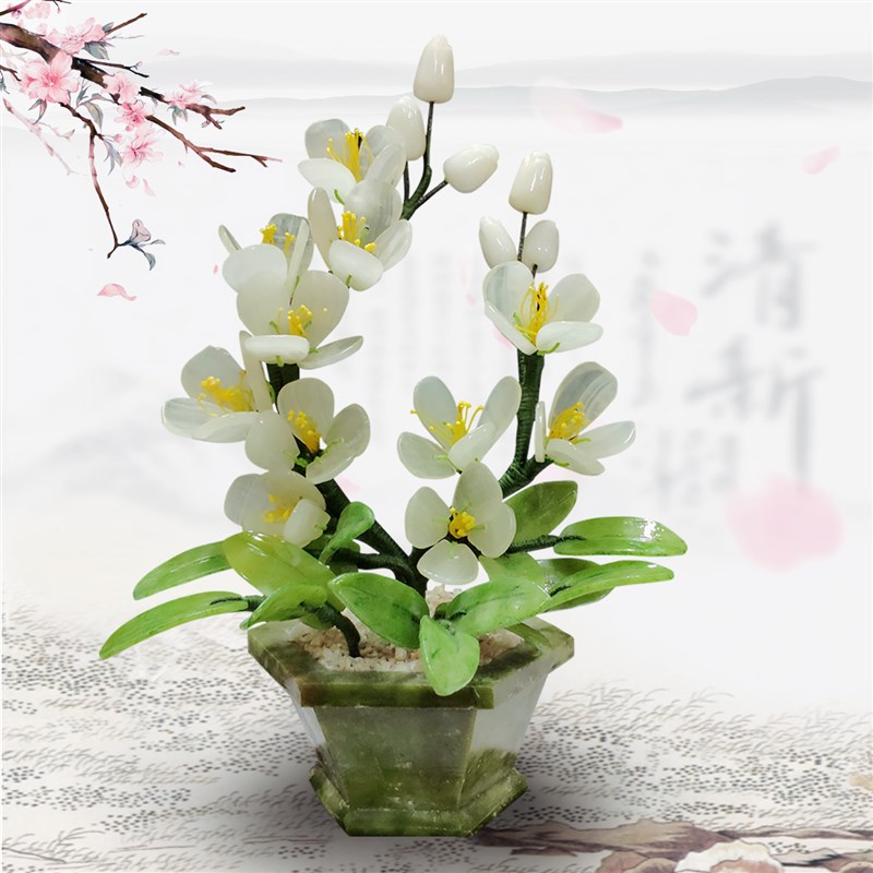 玉雕玉石工艺品客厅家居饰品玉器博F古架盆景餐厅现代中国风摆件