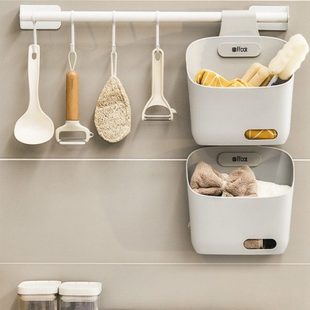 厨房挂钩挂杆置物架免打孔墙上勺子铲子排钩厨具多功能挂杆收纳架