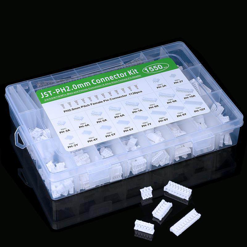 1550只JST-PH2.0mm间距2p3p4p5p6p7p8p9p10p孔接线端子连接器套装