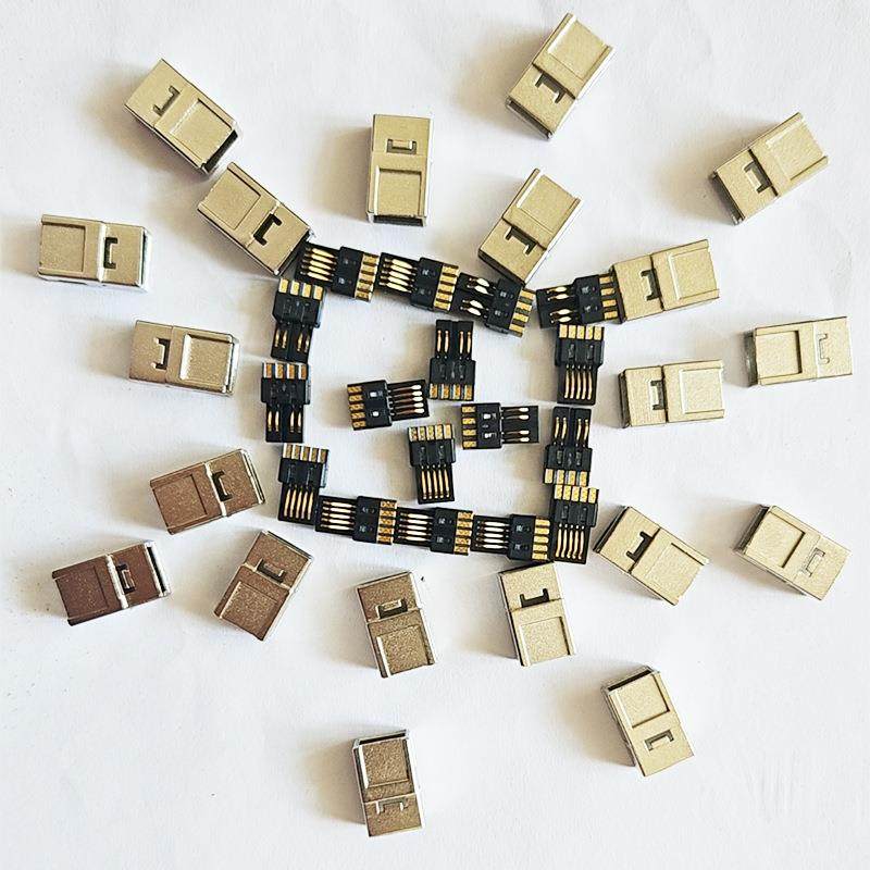 IEEE 1394B 9P焊线插头 连接器 1394B 9PIN 黑胶芯两件式 锌合金