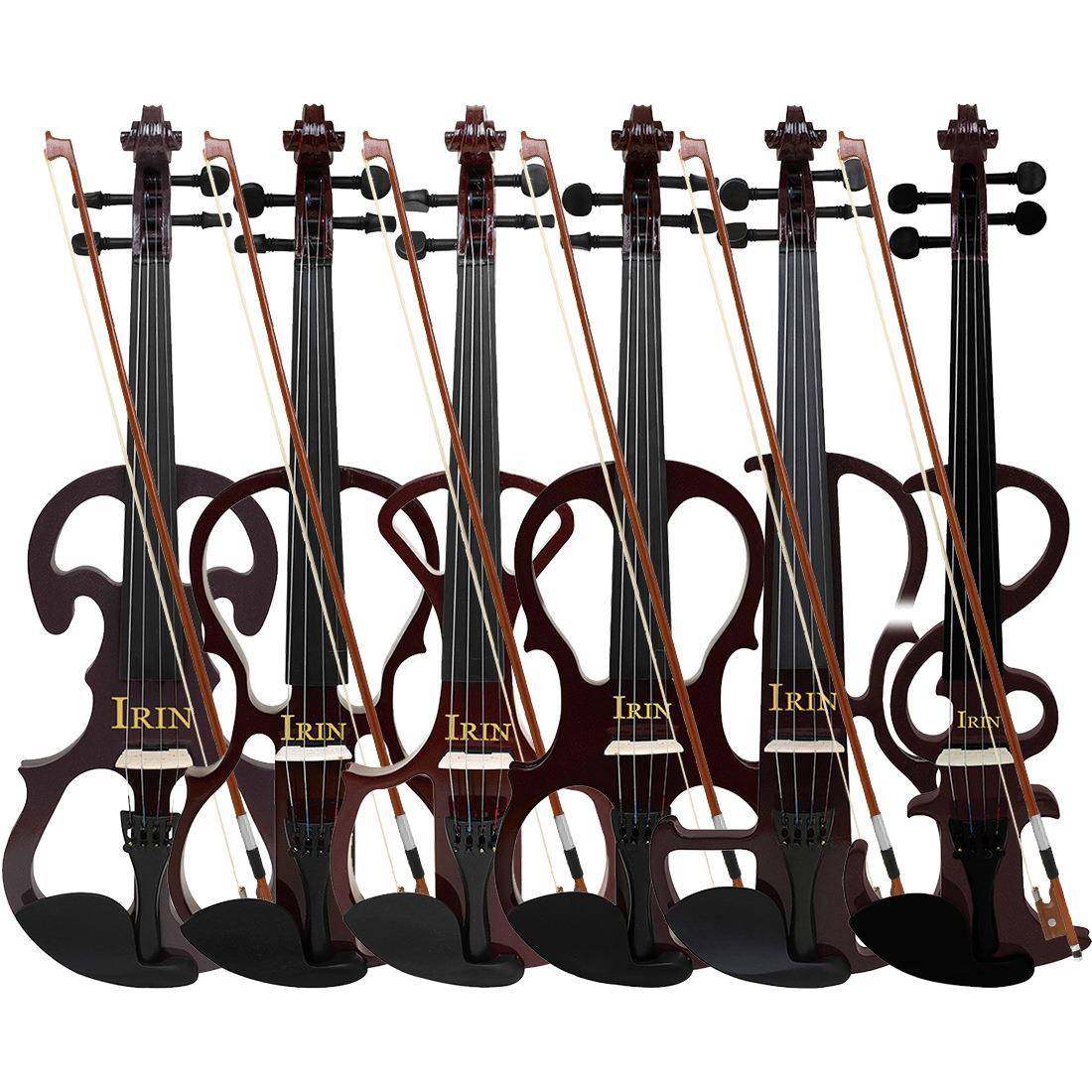 暗红色电声小提琴专业演奏级电子提琴初学者演奏电声小提琴乐器