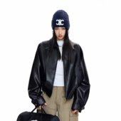 夹克 宽松机车服拉链短款 Poragomla黑色翻领pu皮衣外套女秋季 新款