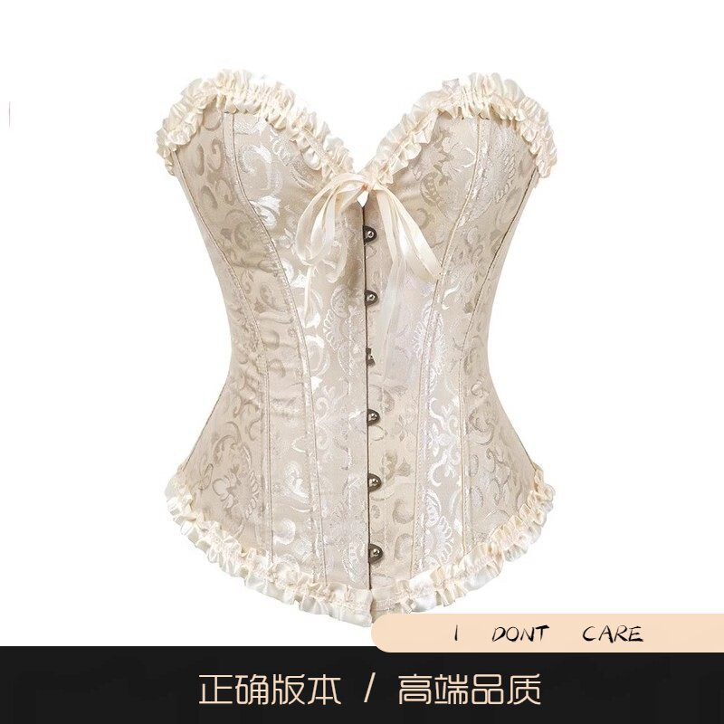 【正确版】复古宫廷风花边塑身衣抹胸背心女鱼骨塑腰抹胸上衣