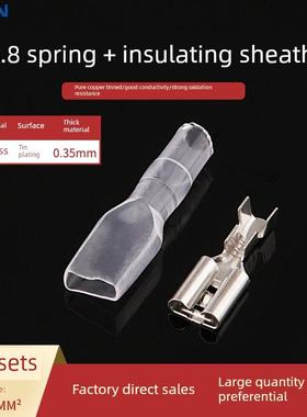 100套187直插 4.8插簧母端插簧冷压端子 DJ622-D4.8A送护套