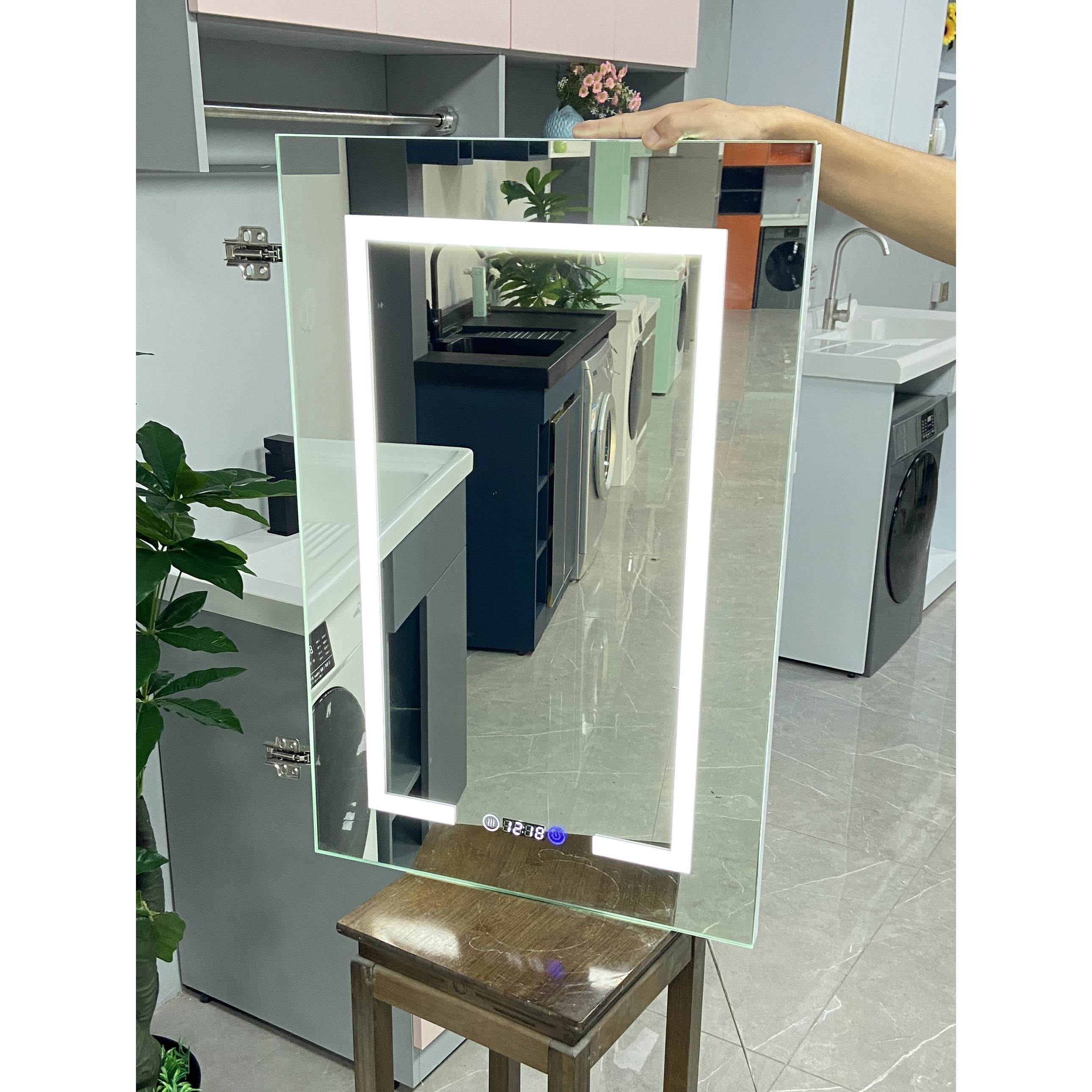 定制不锈钢铝合金智能镜柜门卫生间浴室柜带灯除雾LED玻璃镜子门