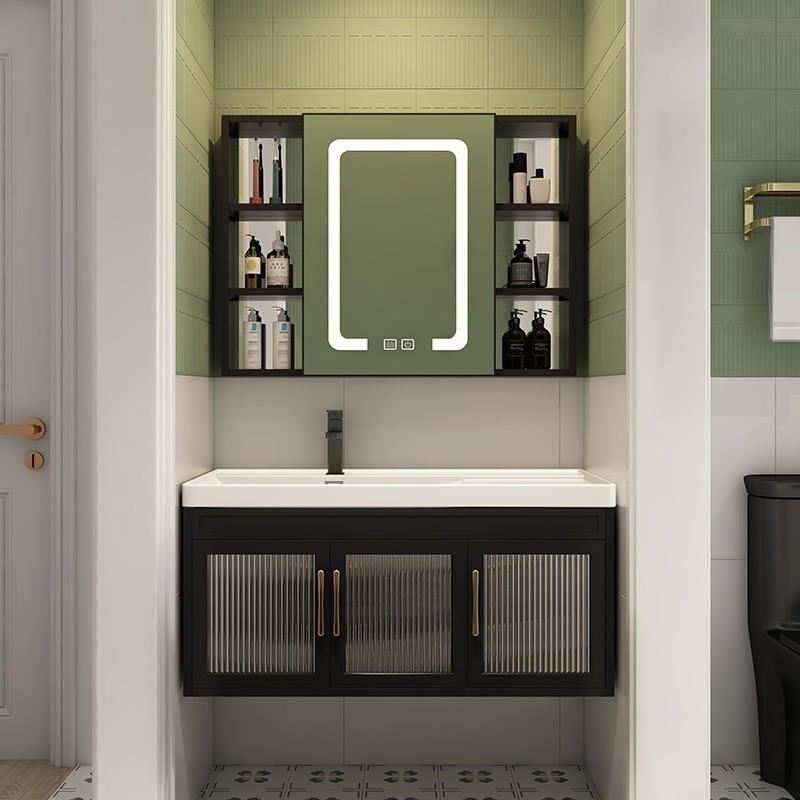 法式大户型太空铝浴室柜组合卫生间挂墙式洗脸盆陶瓷一体洗漱台盆