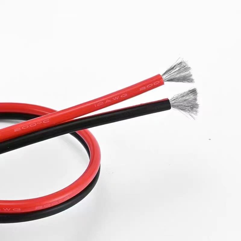 2芯双并特软24 22 20 18 14 8 6AWG耐高温锂电池航模新能源硅胶线