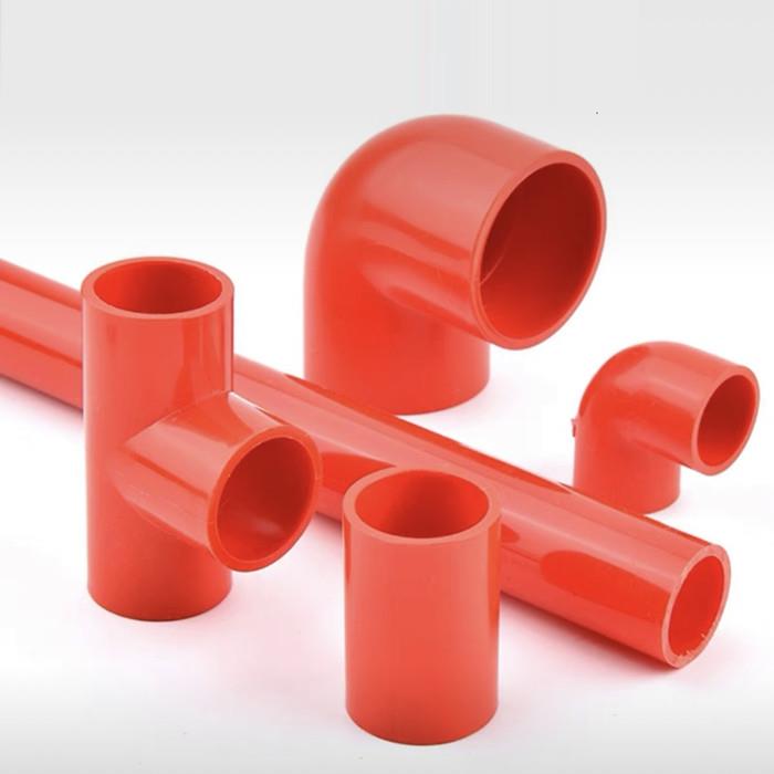 PVC红色水管 变径直接弯头三通鱼缸水族用水箱鱼缸给水管接头配件