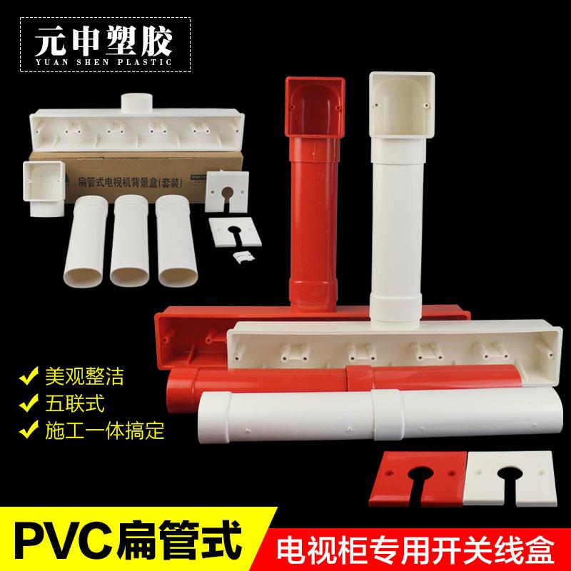 PVC电视背景墙专用预埋盒86型五联穿线扁管式接线暗底盒连体线盒