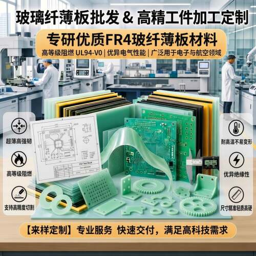 FR4玻纤板加工个性耐高温隔热阻燃绝缘板环氧板水绿色玻纤环氧板