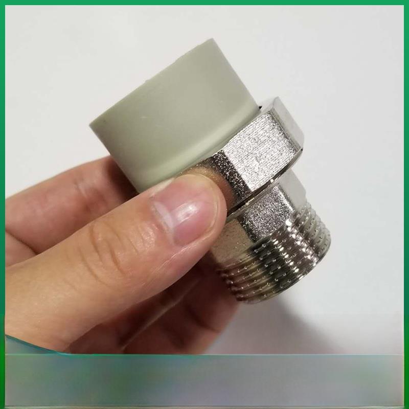 灰色PPR外丝铜活接 20 25 32 40 50 63 75 90 110外牙全铜活结头