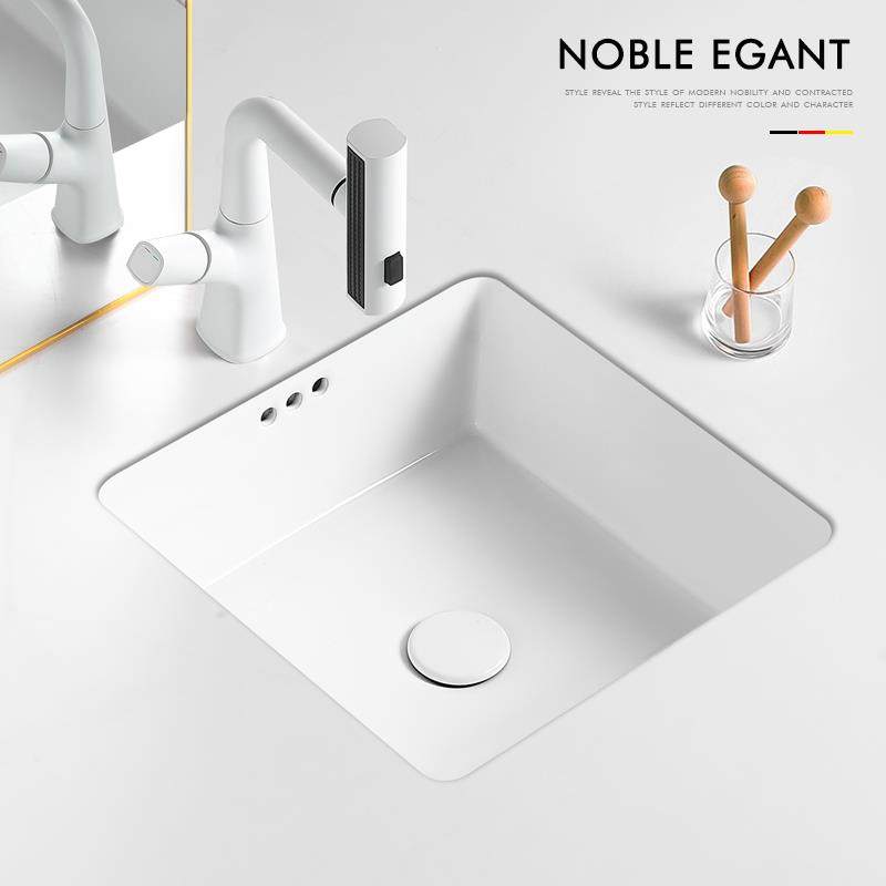 正方形平底台下盆嵌入式圆形洗手盆家用小尺寸阳台陶瓷洗脸盆单水