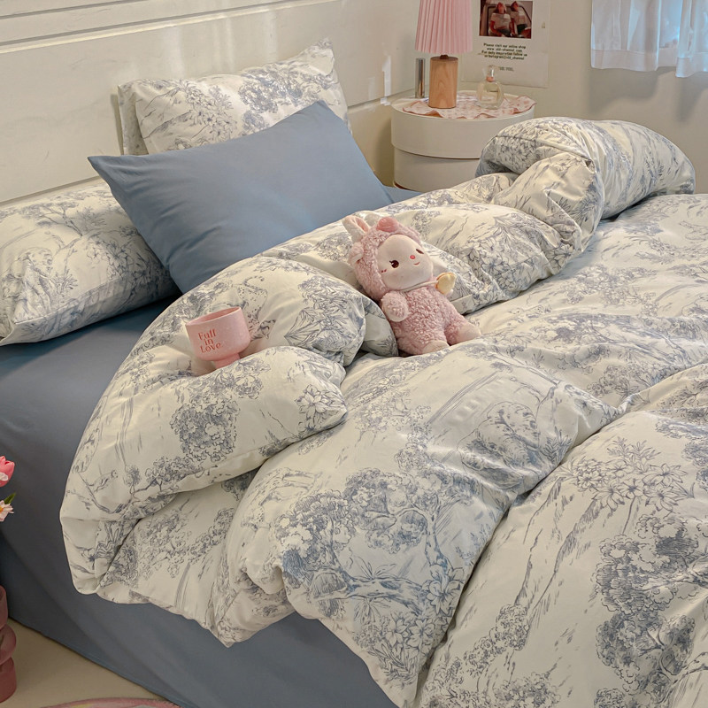床上四件套床单被套罩床笠款春夏季防滑水洗棉学生宿舍三件套,床上用品,床品套件/四件套/多件套,淘宝优惠券,粉丝福利购,淘宝优惠卷