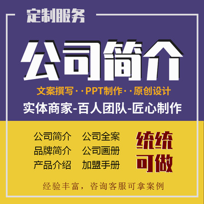 企业介绍ppt公司简介全案画册宣传页折页设计公司文化简历定制