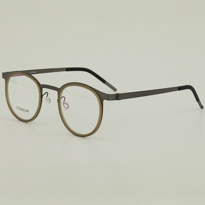 姜同文款眼镜架圆框男女林德百川近视眼镜框9704纯钛文艺复古