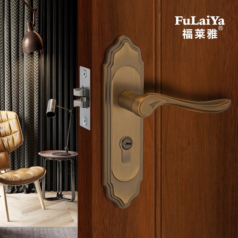 单舌换新门e锁家用卧室通用型房间室内可调锁具门把手老式换锁手