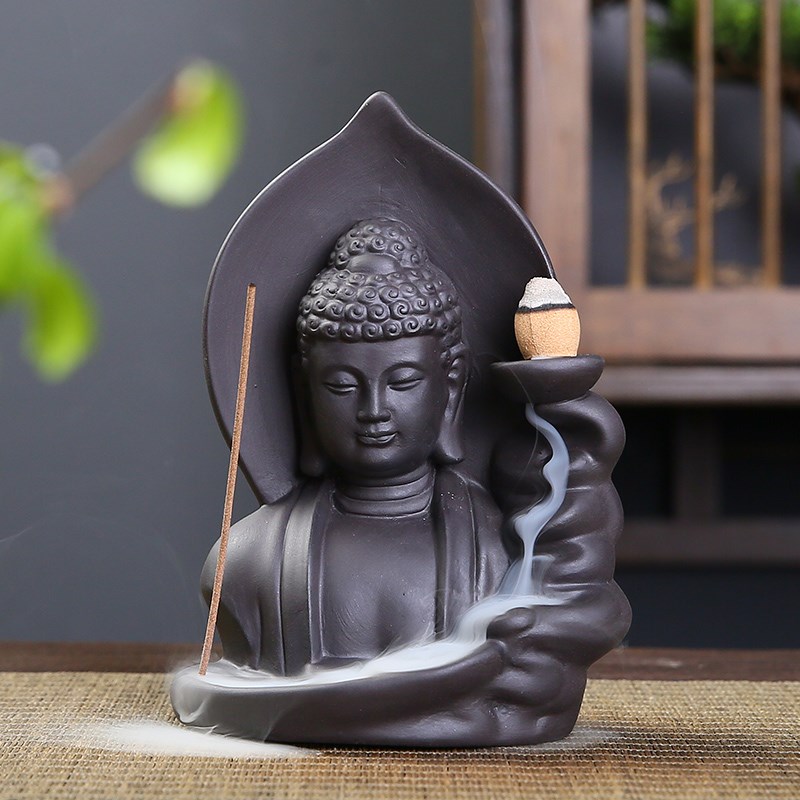 创意倒流香炉紫砂香薰熏香炉大号檀香炉香插M家用室内禅意陶瓷摆