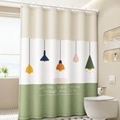 德国浴室浴帘隔断卫生间遮挡防霉免打孔高档门帘子淋浴防水布