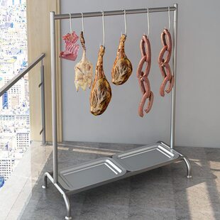 双层不锈钢挂腊肉架羊肉猪肉风干架烤鸭滴油架阳台挂钩晾晒托盘