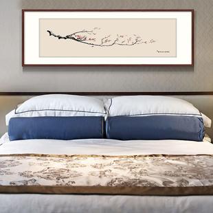 招财长条客厅墙画 饰画卧室床头风水背景中国风格 新中式 花鸟横幅装