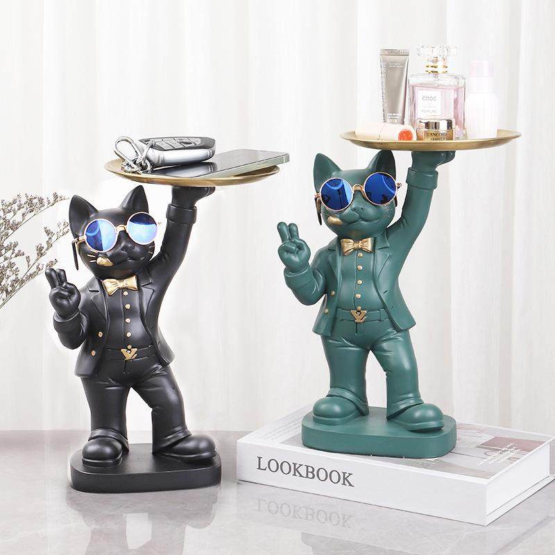 新款酷猫家居客厅摆件办公室玄关桌面装饰品树脂工艺品,特色手工艺,其他特色工艺品,淘宝优惠券,粉丝福利购,淘宝优惠卷