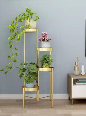 简约花架子客厅落地式可折叠轻奢电视柜旁大理石多层室内外花盆架