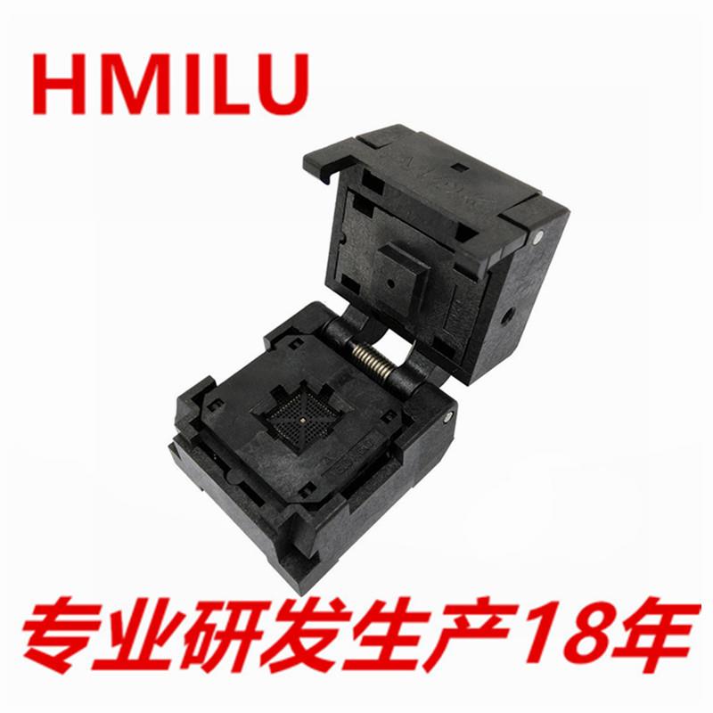 HMILUQFN44-0.4贴片IC老化座6*6镀金针单片机芯片测试座