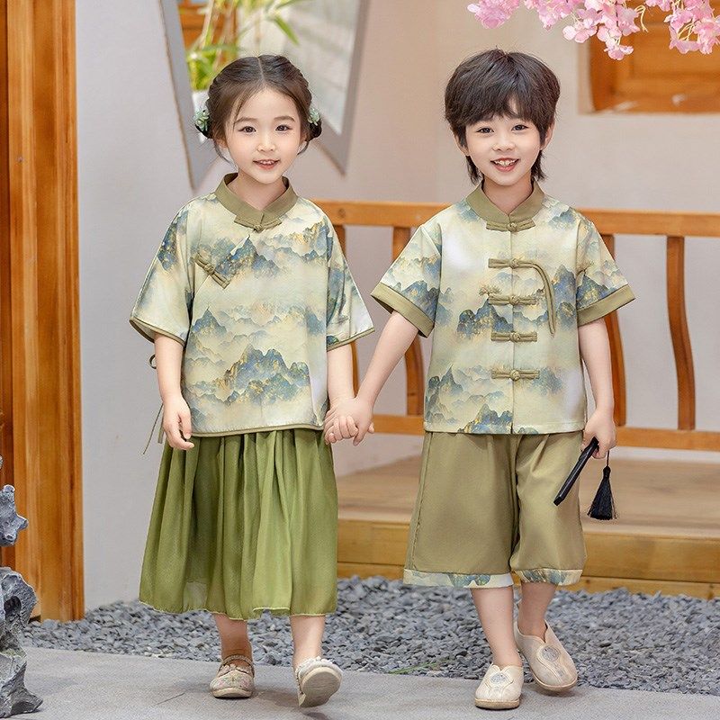 汉服男童中国风夏季儿童唐装改良古风套装日常女童高端古装国学服,童装/婴儿装/亲子装,唐装,淘宝优惠券,粉丝福利购,淘宝优惠卷