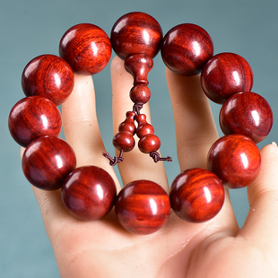 赞比亚非洲老料小叶紫檀手串沉水20血檀木男女佛珠手链08文玩念珠