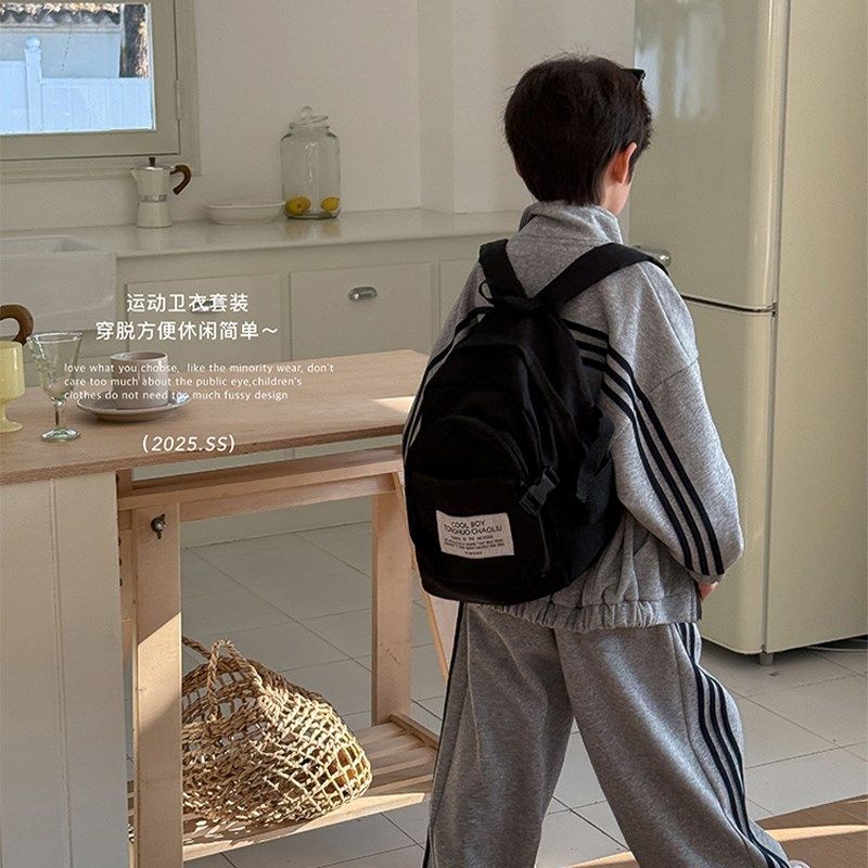 虾酱麻麻男童套装春秋款2025新款男孩韩系帅气立领拼接儿童外套,童装/婴儿装/亲子装,套装,淘宝优惠券,粉丝福利购,淘宝优惠卷