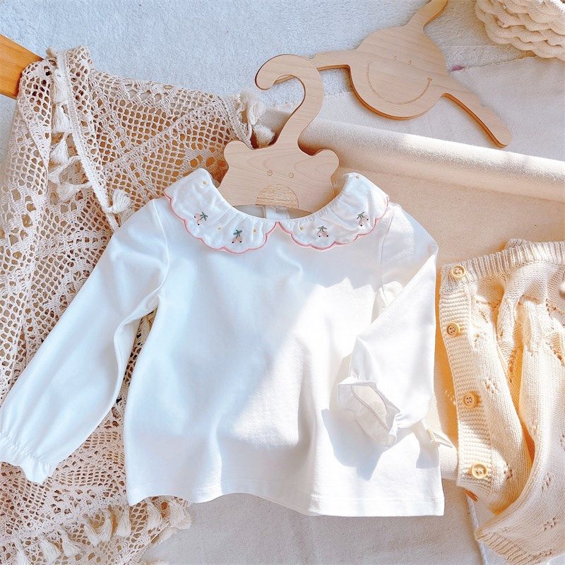 1岁女宝宝白色打底衫春秋长袖T恤刺绣小翻领甜美公主上衣洋气内搭,童装/婴儿装/亲子装,T恤,淘宝优惠券,粉丝福利购,淘宝优惠卷
