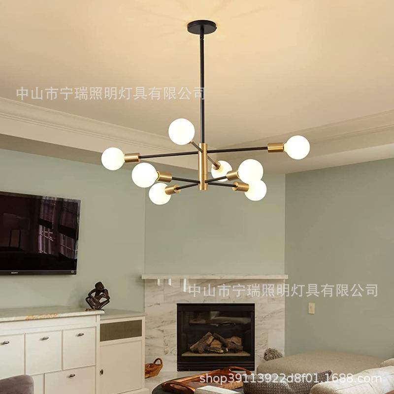 北欧客厅吸顶灯餐厅吊灯美式卧室房间金色创意LED吸顶灯