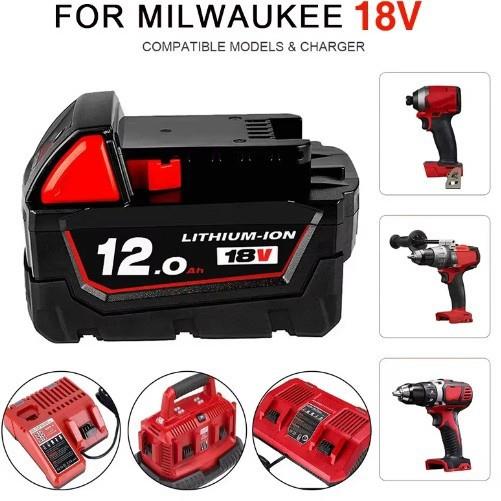 新款18V密尔沃基M18M18B618VXC12Ah9Ah锂离子电池48-11-1860